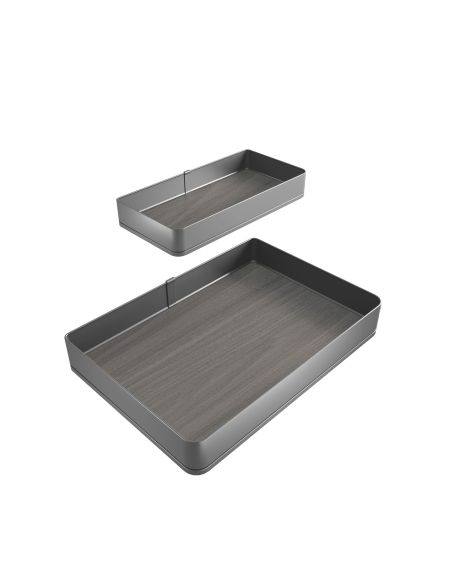Emuca Sistema estraibile Harmony per mobili da cucina, Sinistra, Acciaio e Legno, Grigio antracite