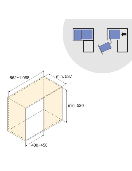Emuca Sistema estraibile Harmony per mobili da cucina, Sinistra, Acciaio e Legno, Grigio antracite