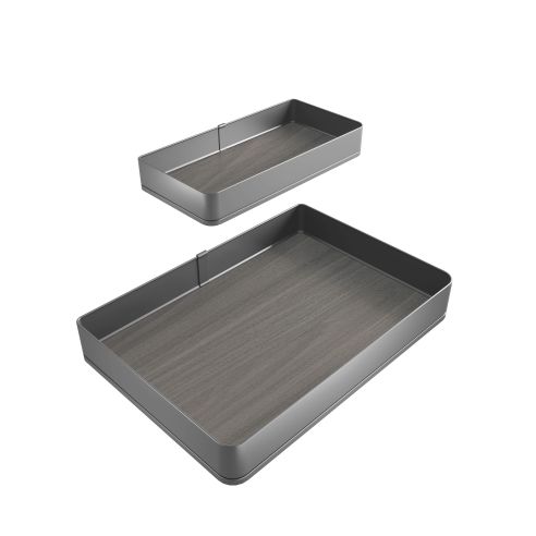 Emuca Sistema estraibile Harmony per mobili da cucina, Destra, Acciaio e Legno, Grigio antracite
