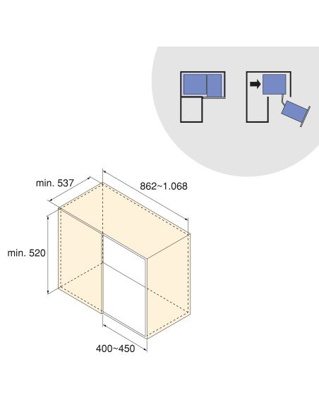 Emuca Sistema estraibile Harmony per mobili da cucina, Destra, Acciaio e Legno, Grigio antracite
