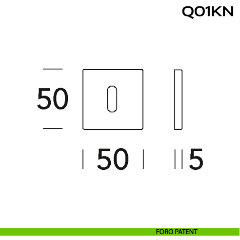 Bocchetta foro chiave quadrata Q01 Reguitti Inox disegno