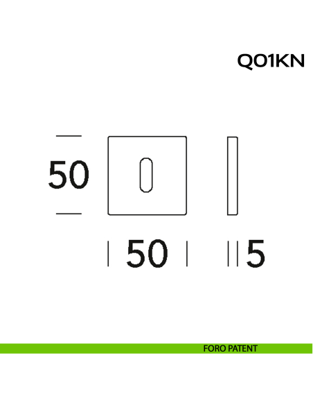 Bocchetta foro chiave quadrata Q01 Reguitti Inox disegno