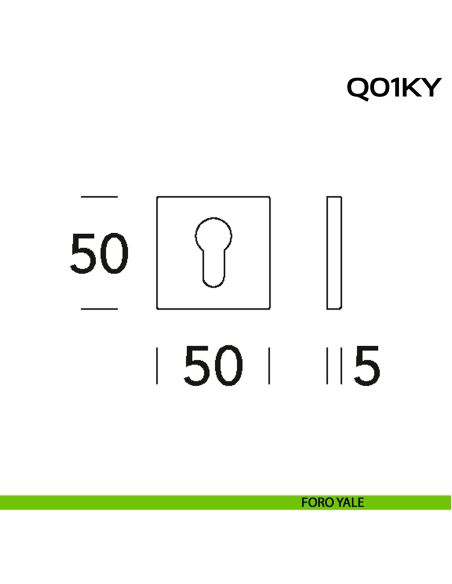 Bocchetta foro yale quadrata Q01 Reguitti Inox disegno