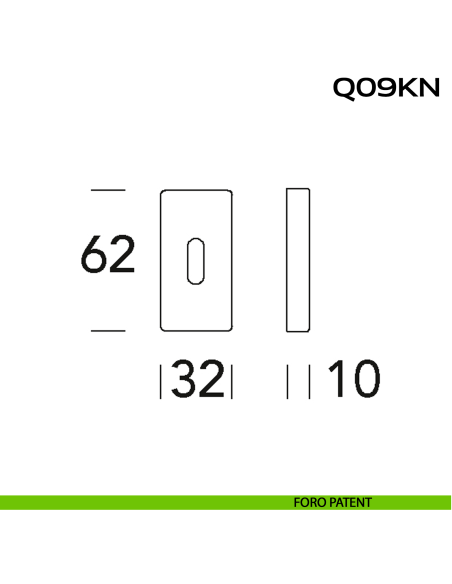Bocchetta foro chiave rettangolare Q09 Reguitti Inox disegno