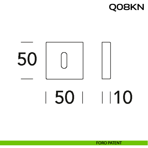 Bocchetta foro chiave quadrata Q08 Reguitti Inox disegno