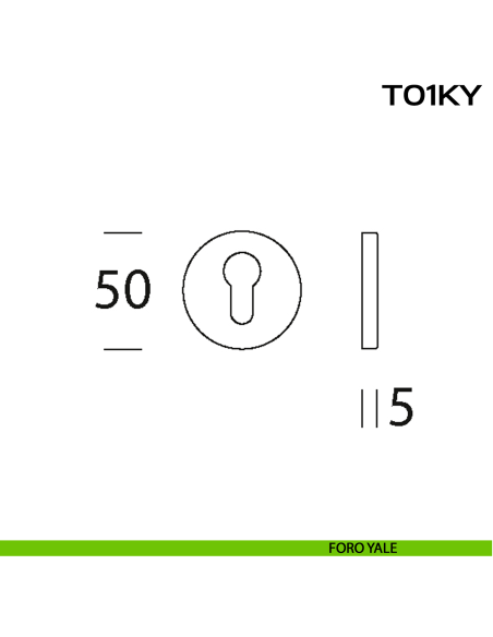 Bocchetta foro yale tonda T01 Reguitti Inox disegno