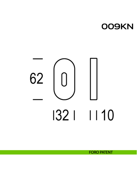 Bocchetta foro chiave ovale 009 Reguitti Inox disegno