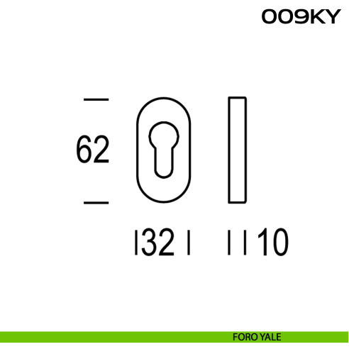 Bocchetta foro yale ovale 009 Reguitti Inox disegno