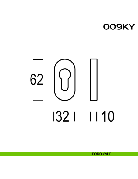 Bocchetta foro yale ovale 009 Reguitti Inox disegno