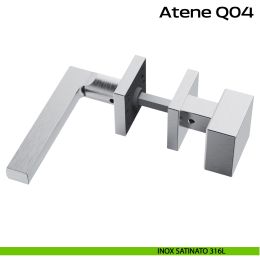 Maniglia in acciaio Atene Q04 e pomolo fisso 2Q1 foro yale Reguitti Inox 2