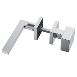 Maniglia in acciaio Atene Q04 e pomolo fisso 2Q1 foro yale Reguitti Inox