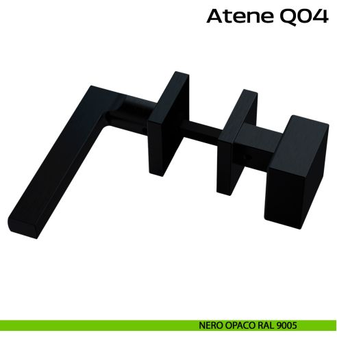 Maniglia in acciaio Atene Q04 e pomolo fisso 2Q1 foro yale Reguitti Inox - nero opaco RAL 9005