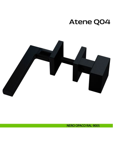 Maniglia in acciaio Atene Q04 e pomolo fisso 2Q1 foro yale Reguitti Inox - nero opaco RAL 9005