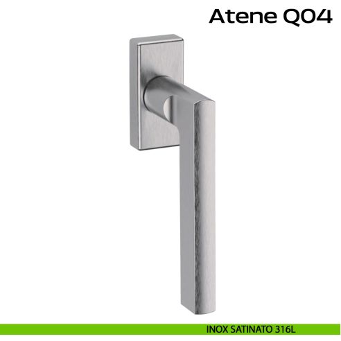 Maniglia in acciaio per finestra DK Atene Q04 Reguitti Inox - inox satinato 316L