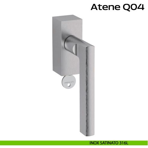 Maniglia in acciaio per finestra DK con funzione TBT Atene Q04 Reguitti Inox - inox satinato 316L