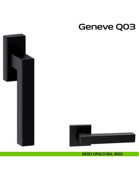 Maniglia in acciaio per finestra DK Geneve Q03 Reguitti Inox nero