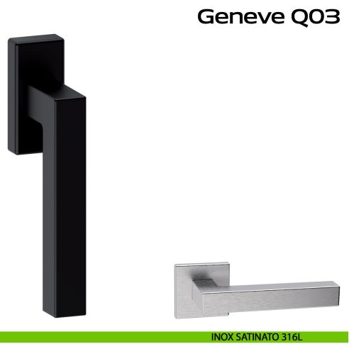 Maniglia in acciaio per finestra DK Geneve Q03 Reguitti Inox 316L