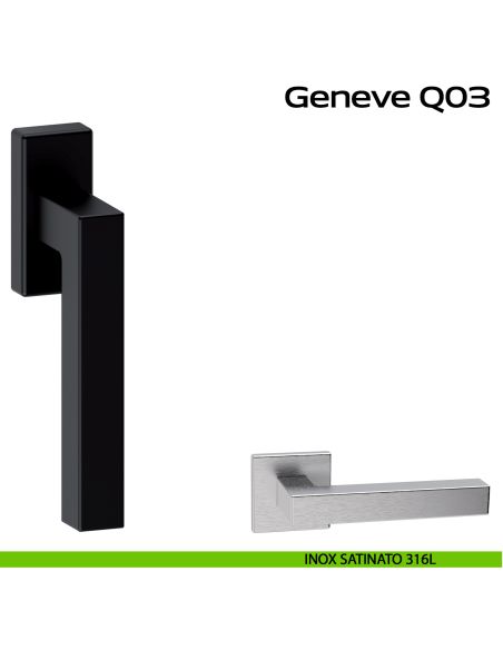 Maniglia in acciaio per finestra DK Geneve Q03 Reguitti Inox 316L