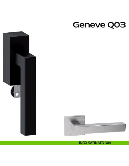 Maniglia in acciaio per finestra DK con funzione TBT Geneve Q03 Reguitti Inox - inox satinato 304