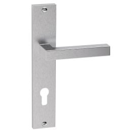 Maniglia in acciaio per porta Geneve Rectangular Q03 Reguitti Inox con placca foro patent 2