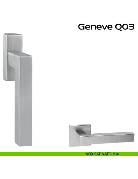 Maniglia in acciaio per finestra DK Geneve Rectangular Q03 Reguitti Inox - inox satinato 304