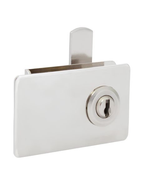 Serratura per anta in vetro doppia con placche in metallo e cilindro a levetta KYR Securital KYR 15 KVG2A