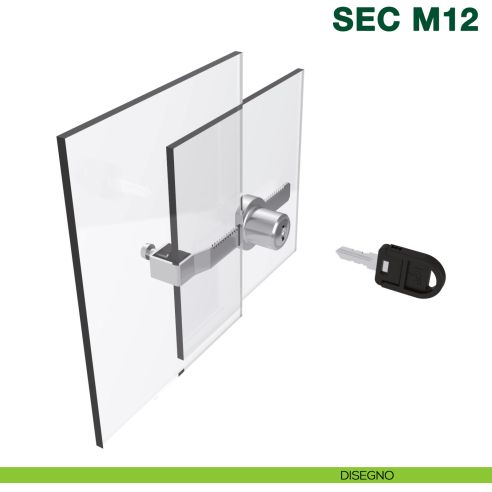 Serratura a cremagliera per vetrina scorrevole KYR Securital SEC M12