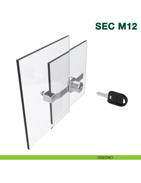 Serratura a cremagliera per vetrina scorrevole KYR Securital SEC M12