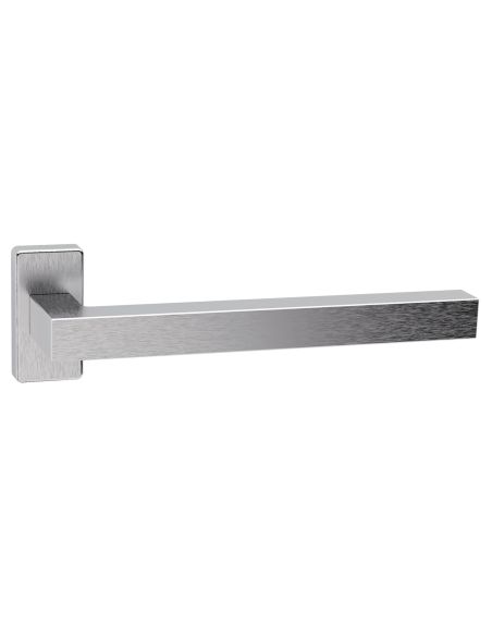 Maniglia in acciaio per porta Geneve 200 Reguitti Inox rosetta rettangolare