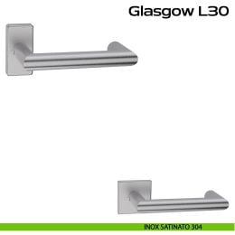 Maniglia in acciaio per porta Glasgow L30 Reguitti Inox rosetta rettangolare 2