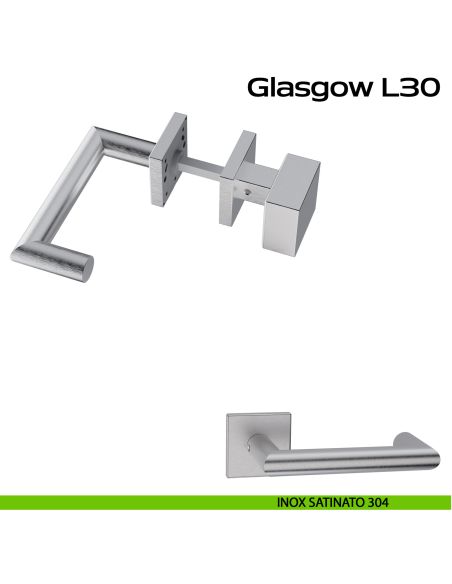 Maniglia in acciaio Glasgow L30  e pomolo fisso 2Q1 Reguitti Inox acciaio