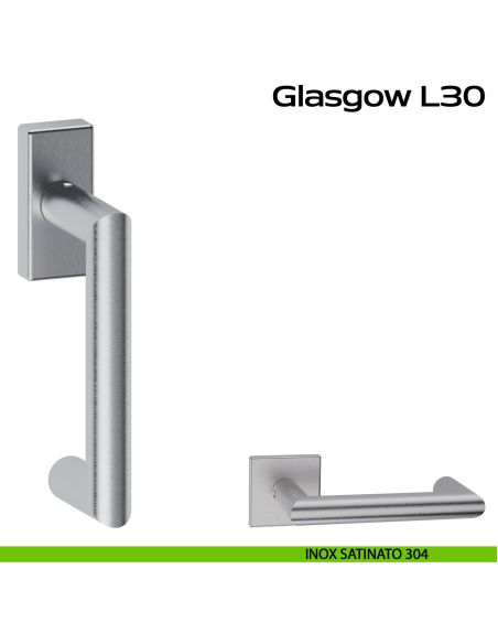 Maniglia in acciaio per finestra DK Glasgow L30 Reguitti Inox - inox satinato 304