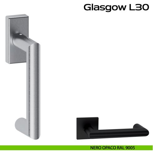 Maniglia in acciaio per finestra DK Glasgow L30 Reguitti Inox - nero opaco RAL 9005