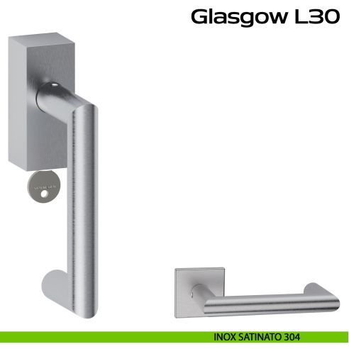 Maniglia in acciaio per finestra DK con funzione TBT Glasgow L30 Reguitti Inox - inox satinato 304