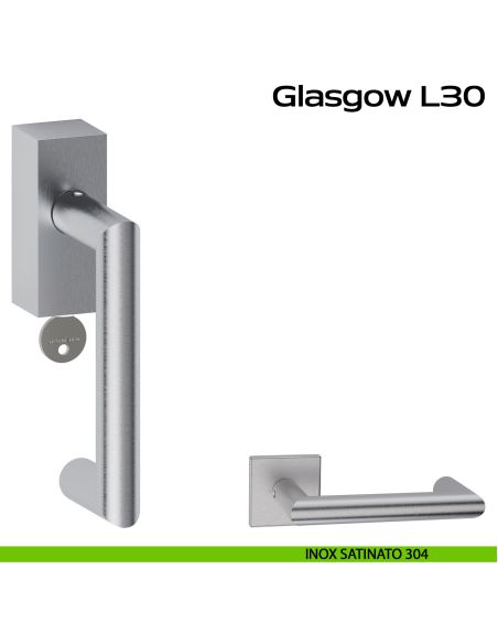 Maniglia in acciaio per finestra DK con funzione TBT Glasgow L30 Reguitti Inox - inox satinato 304