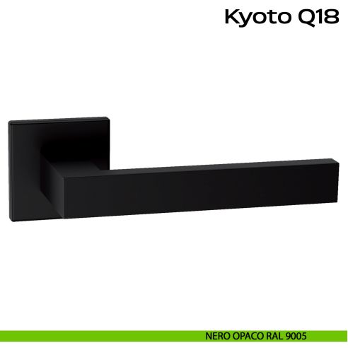 Maniglia in acciaio per porta Kyoto Q18 Reguitti Inox - nero opaco RAL 9005