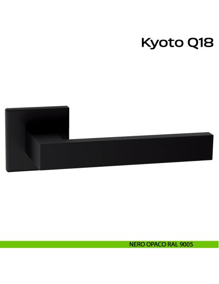Maniglia in acciaio per porta Kyoto Q18 Reguitti Inox - nero opaco RAL 9005