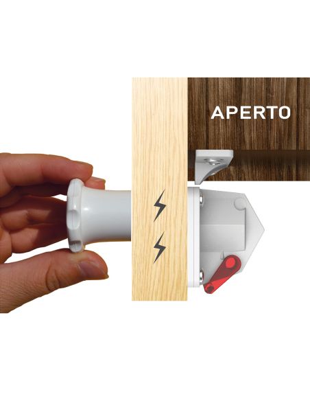 Kit serratura magnetica invisibile Kinder-Lok KYR Securital per antine e cassetti