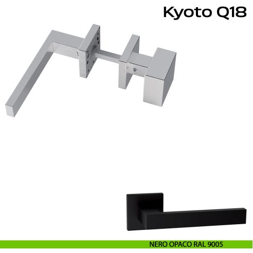 Maniglia in acciaio Kyoto Q18 e pomolo fisso 2Q1 Reguitti Inox - nero