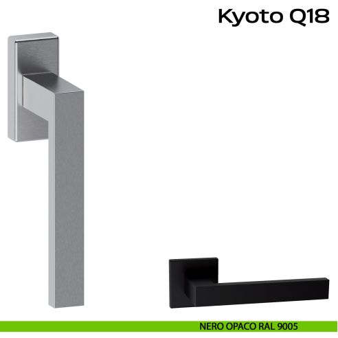 Maniglia in acciaio per finestra DK Kyoto Q18 Reguitti Inox - nero opaco RAL 9005