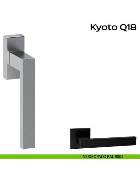 Maniglia in acciaio per finestra DK Kyoto Q18 Reguitti Inox - nero opaco RAL 9005