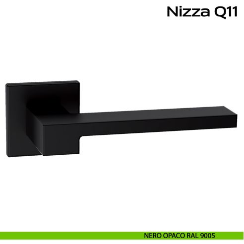 Maniglia in acciaio per porta Nizza Q11 Reguitti Inox - nero opaco RAL 9005