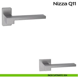 Maniglia in acciaio per porta Nizza Q11 Reguitti Inox rosetta rettangolare 2