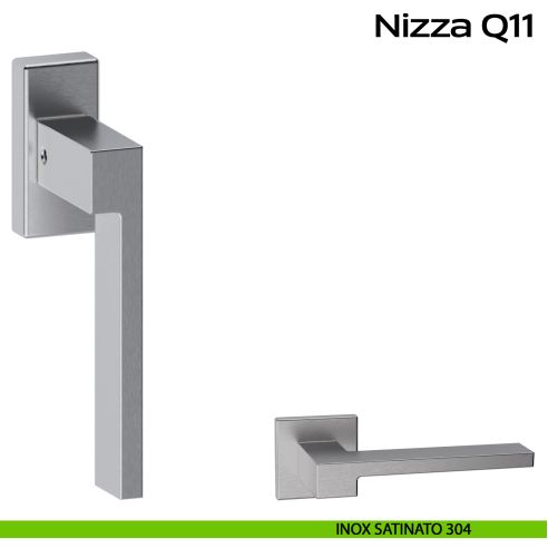Maniglia in acciaio per finestra DK Nizza Q11 Reguitti Inox - DX - inox satinato 304