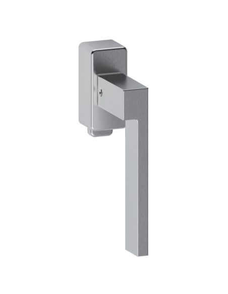 Maniglia in acciaio per finestra DK con pulsante su placca Nizza Q11 Reguitti Inox
