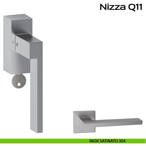 Maniglia in acciaio per finestra DK con funzione TBT Nizza Q11 Reguitti Inox - DX - inox satinato 304