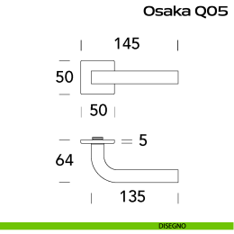 Maniglia in acciaio per porta Osaka Q05 Reguitti Inox 2