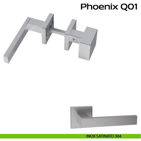 Maniglia in acciaio Phoenix Q01 e pomolo fisso 2Q1 Reguitti Inox - inox