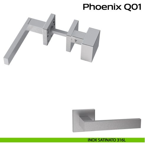 Maniglia in acciaio Phoenix Q01 e pomolo fisso 2Q1 Reguitti Inox - 316L