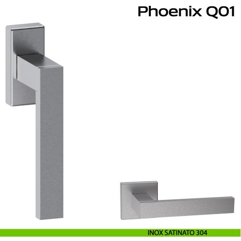 Maniglia in acciaio per finestra DK Phoenix Q01 Reguitti Inox - inox satinato 304